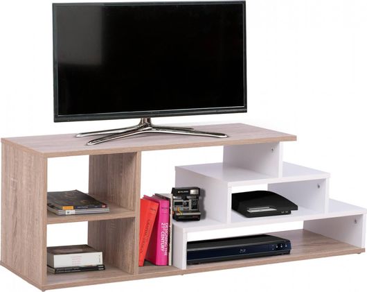Έπιπλο Τηλεόρασης Homemarkt Ξύλινο Sonama 120x29.5x39.5cm Λευκό / Καφέ