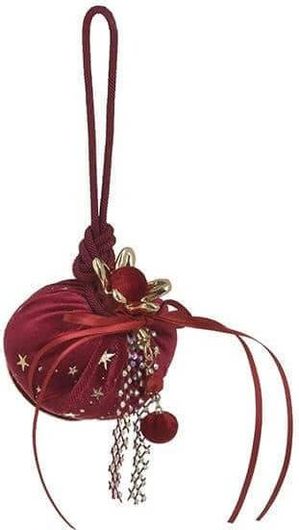 Γούρι Inart Κρεμαστό με Ρόδι από Ύφασμα 30cm Κόκκινο/Χρυσό