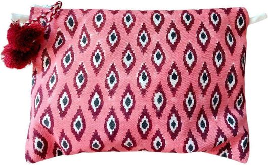 Νεσεσέρ Τσαντάκι Πάνινο Doris Handmade clutch 28x17cm Ροζ