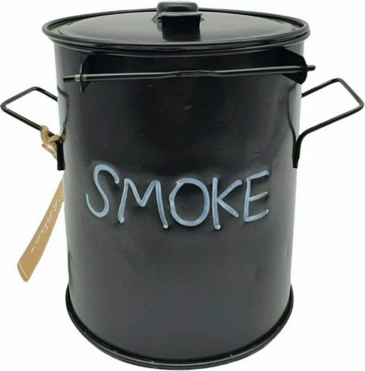 Σταχτοδοχείο Μεταλλικό Vintage Smoke Αντιανεμικό 14x16cm Μαύρο