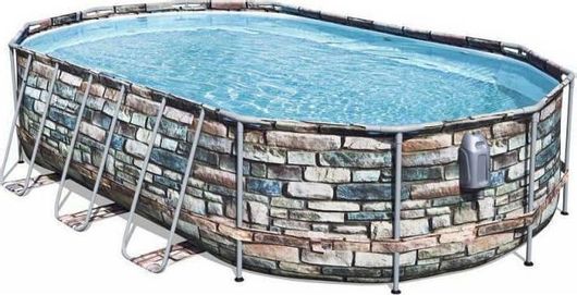 Φουσκωτή Πισίνα Bestway Power Steel Oval Set PVC 610x366x122cm