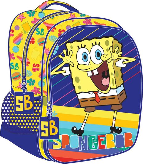 Σχολική Τσάντα Νηπίου Πλάτης Gim Spongebob Neon Μπλε