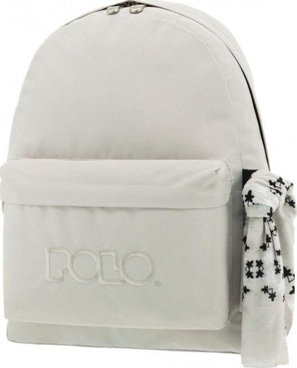 Σχολική Τσάντα Πλάτης Γυμνασίου / Λυκείου Polo Original 600D Λευκό