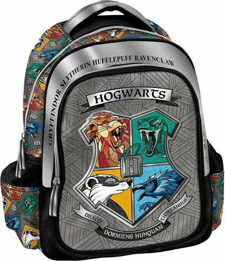 Σχολική Τσάντα Νηπίου Πλάτης Graffiti Harry Potter Hogwarts Γκρι