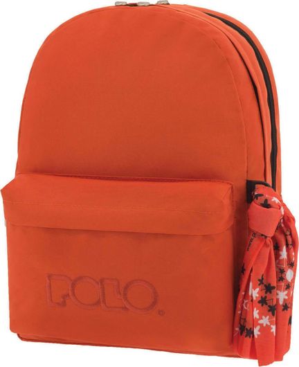 Σχολική Τσάντα Πλάτης Γυμνασίου / Λυκείου Polo Original Double 600D Πορτοκαλί