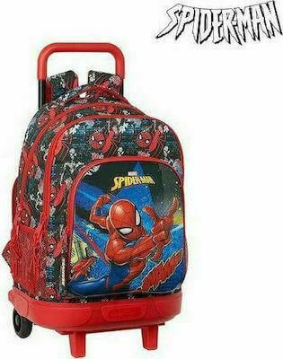 Σχολική Τσάντα Δημοτικού Safta Spider Man Go Hero Τρόλεϊ Κόκκινο