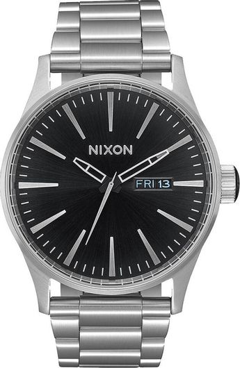 Ανδρικό Ρολόι Nixon Sentry A356-2348-00 με Μεταλλικό Μπρασελέ Ασημί