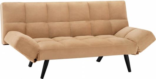 Καναπές Homemarkt Τριθέσιος Κρεβάτι Βελούδινος 182x80x88cm Μπεζ