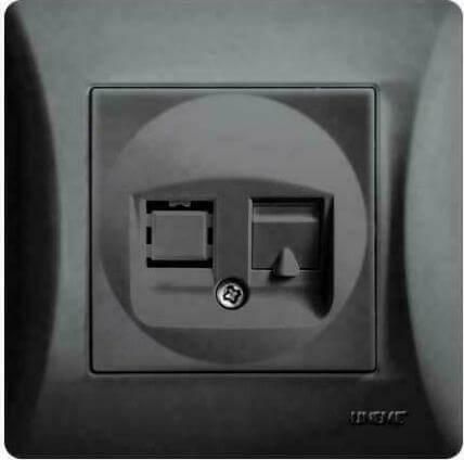 Πρίζα Τηλεφώνου Lineme με Πλαίσιο Μονή RJ11 Μαύρο 