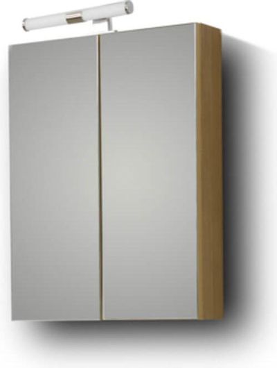Καθρέπτης Μπάνιου Martin Omega BEIGE Oak 55 3MOM055BON με Ντουλάπια 52x14x65cm Μπεζ