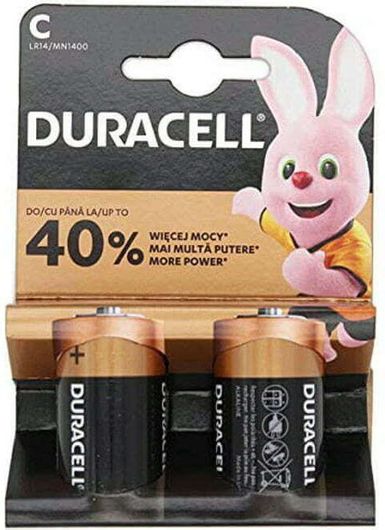 Αλκαλικές Μπαταρίες Duracell LR14 C 40% 1.5V 2τμχ