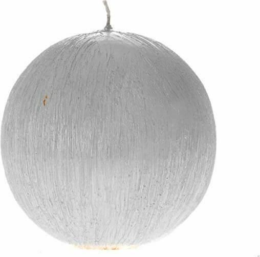 Διακοσμητικό Κερί Iliadis Μπάλα Έλξη Ασημί 10x10cm