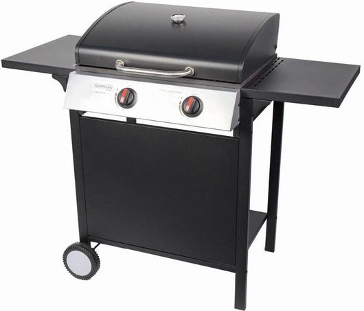 Ψησταριά Υγραερίου Bormann BBQ2000 με Μαντεμένια Σχάρα & 2 Εστίες Μαύρο
