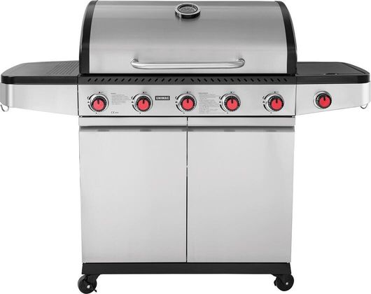 Ψησταριά Υγραερίου Unimac Premium 661318 με Μαντεμένια Σχάρα 5 Εστίες και Πλαϊνό Μάτι Inox