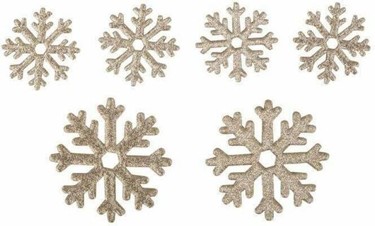 Διακοσμητική Νιφάδα Χιονιού Rayher Σετ 6τμχ Διαφορετικού Μεγέθους Χρυσή