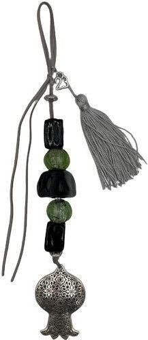 Γούρι Μάρω Κρεμαστό 2023 Μεταλλικό Ασημί Ρόδι 32cm G36