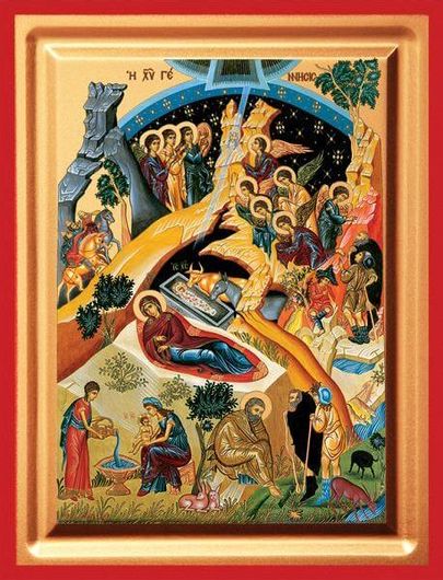 Εικόνα Γέννηση Ιησού Χριστού Kanems Μεταξοτυπία 24x30x1.6cm