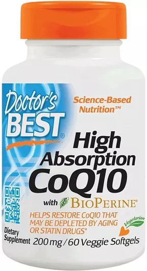 Doctor's Best High Absorption CoQ10 BioPerine 200mg 60 Φυτικές Κάψουλες