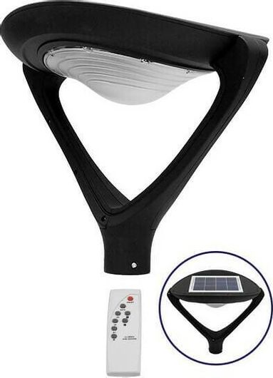 Ηλιακό Φωτιστικό GloboStar 12152 Δρόμου IP65 25W με Ανιχνευτή Κίνησης και Αισθητήρα Φωτός Μαύρο