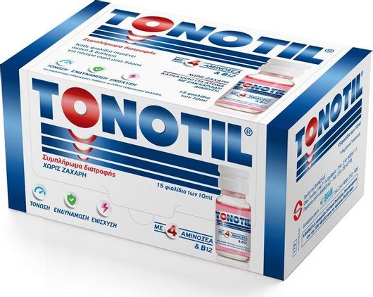 Tonotil με 4 Αμινοξέα Βιταμίνη 15τμχ x 10ml για Ενέργεια
