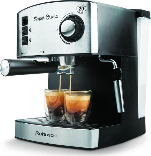 Μηχανή Espresso Rohnson R-980 850W Πίεσης 20bar Ασημί