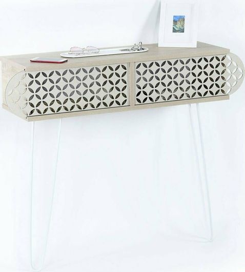 Homemarkt Κονσόλα Diane από Ξύλο & Μέταλλο Sonoma Εκρού 106x30x85cm
