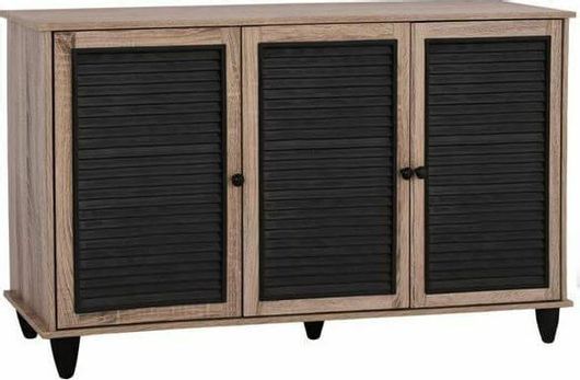 Ξύλινη Παπουτσοθήκη McKenna με 3 Ράφια Sonama / Μαύρο Μ112xΠ30xΥ68.5cm