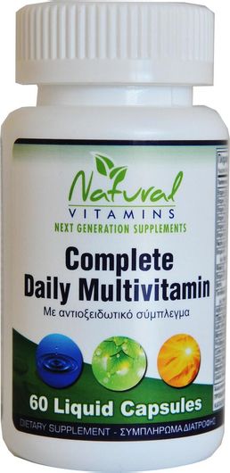 Natural Vitamins Complete Daily Multivitamin Πολυβιταμίνη για Ενέργεια, Ενίσχυση του Ανοσοποιητικού & τα Μαλλιά 60 κάψουλες