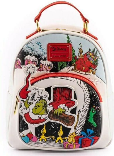 Παιδική Τσάντα Βόλτας Loungefly Dr. Seuss The Grinch Chimney Thief (DSSBK0023) Λευκό
