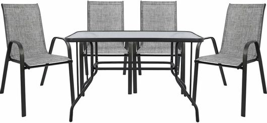 Σετ Τραπεζαρίας Εξωτερικού Χώρου Γκρι 5τμχ