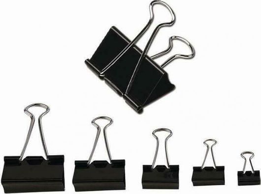 Κλιπ Μεταλλικά Deli 25mm Σετ 12τμχ Μαύρο
