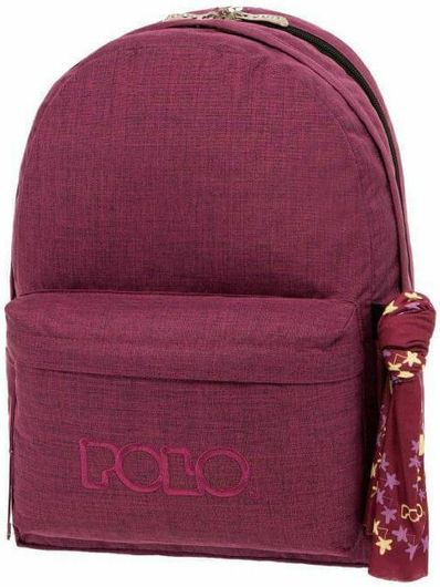 Σχολική Τσάντα Γυμνασίου / Λυκείου Polo Πλάτης Unisex Μπορντό