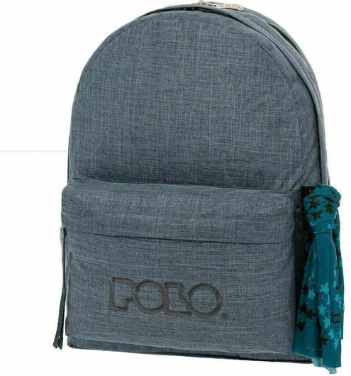 Σχολική Τσάντα Γυμνασίου / Λυκείου Polo Πλάτης Unisex Μπλε