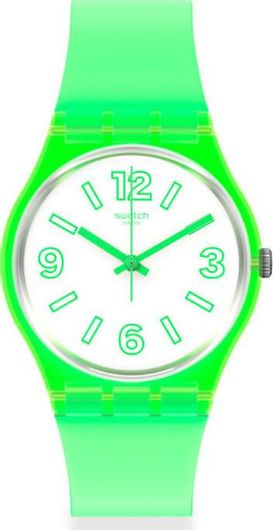 Γυναικείο ρολόι Swatch Electric Frog GG226 Λουράκι Σιλικόνης Πράσινο