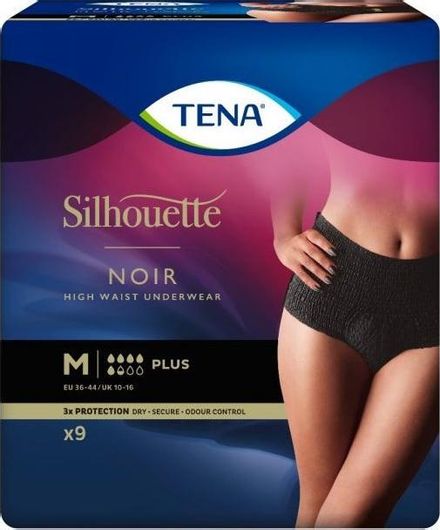 Εσώρουχα Ακράτειας Tena Silhouette Noir Plus Medium 9τμχ Μαύρο