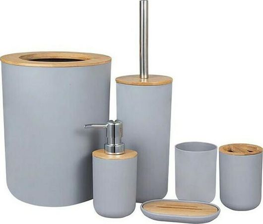 Αξεσουάρ Μπάνιου Zero Σετ 6τμχ Γκρι