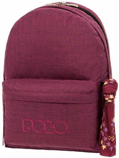 Σχολική Τσάντα Γυμνασίου / Λυκείου Πλάτης Polo Original Double Scarf Μπορντό