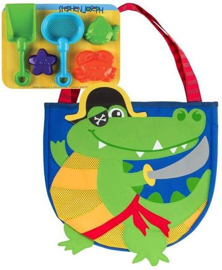 Παιδική Τσάντα Θαλάσσης Stephen Joseph Αλλιγάτορας με Παιχνίδια για την Άμμο