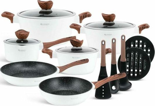 Σετ Μαγειρικά Σκεύη Edenberg 5622 με Τριπλή Μαρμάρινη Επίστρωση από Αλουμίνιο 15τμχ