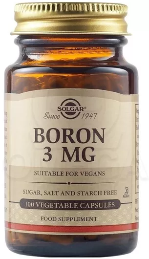 Solgar Boron 3mg Συμπλήρωμα για την Εμμηνόπαυση 100 φυτικές κάψουλες