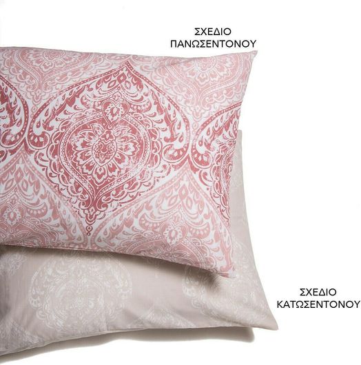 Μαξιλαροθήκη Melinen Marlene 50x70εκ Σχέδιο Πανωσέντονου Κόκκινη