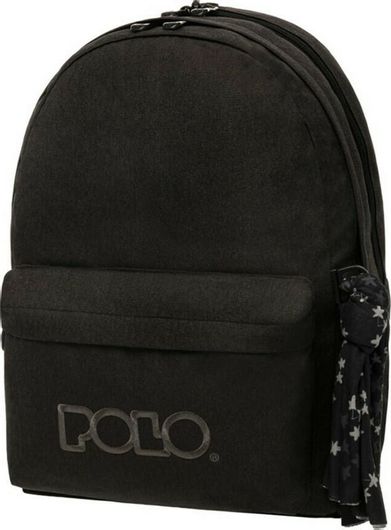 Σχολική Τσάντα Γυμνασίου / Λυκείου Polo Original Double 2021 με Μαντήλι Πλάτης Μαύρο
