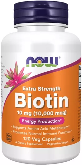 NowFoodsBiotin10mgExtraStrength120ΦυτικέςΚάψουλες