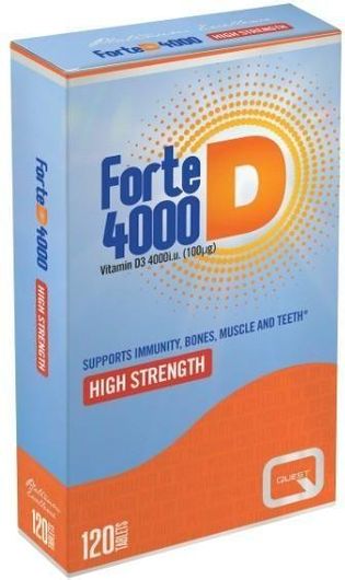 Quest Forte D3 Βιταμίνη για Ενίσχυση του Ανοσοποιητικού & την Υγεία των Οστών 4000iu 100mg 120 Ταμπλέτες