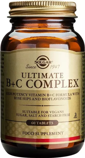 Solgar Ultimate B+C Complex Βιταμίνη για Ενέργεια & Ανοσοποιητικό 60 Ταμπλέτες