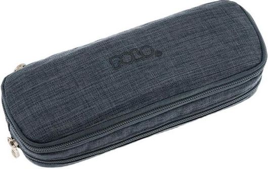 Σχολική Κασετίνα Polo Διπλή Duo Box Jean 937004-5400 Γκρι-μπλε Τζιν