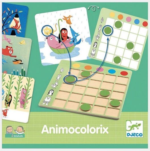 Επιτραπέζιο Παιχνίδι Djeco Eduludo Animo Colorix για 2-4 Παίκτες 3+ Ετών