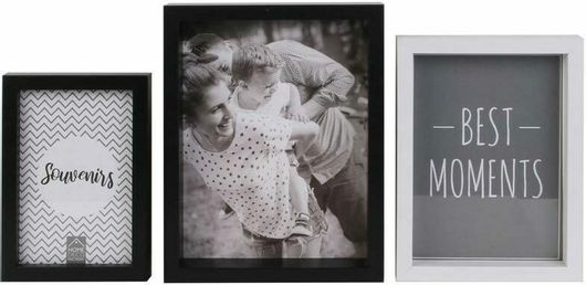 Σετ Επιτραπέζιες Κορνίζες 3τμχ Μαύρες