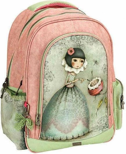 Σχολική Τσάντα Δημοτικού Santoro Junior Textile Pink Πλάτης Ροζ