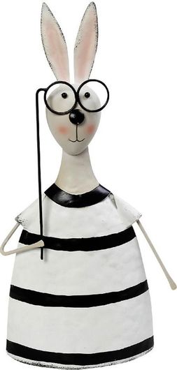 Πασχαλινό Διακοσμητικό Iliadis Λαγός με Γυαλιά 11.5x6.5x26cm Ριγέ
